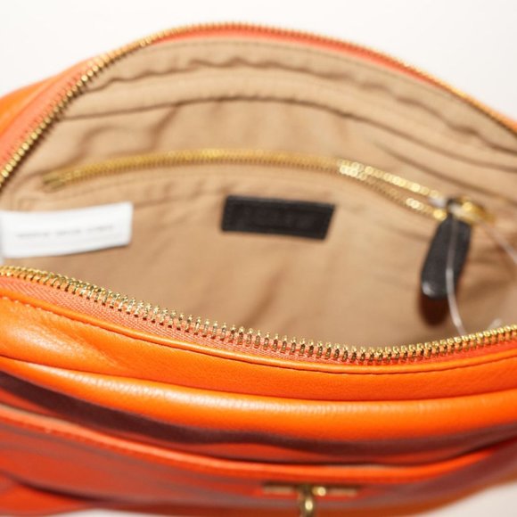 J.Crew  Wixon, Crossbody Bag! Orange kid gloves leather. - Picture 6 of 8